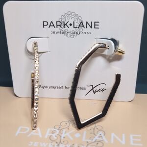 Park Lane Gold and Silver Drop Earrings with Crystals